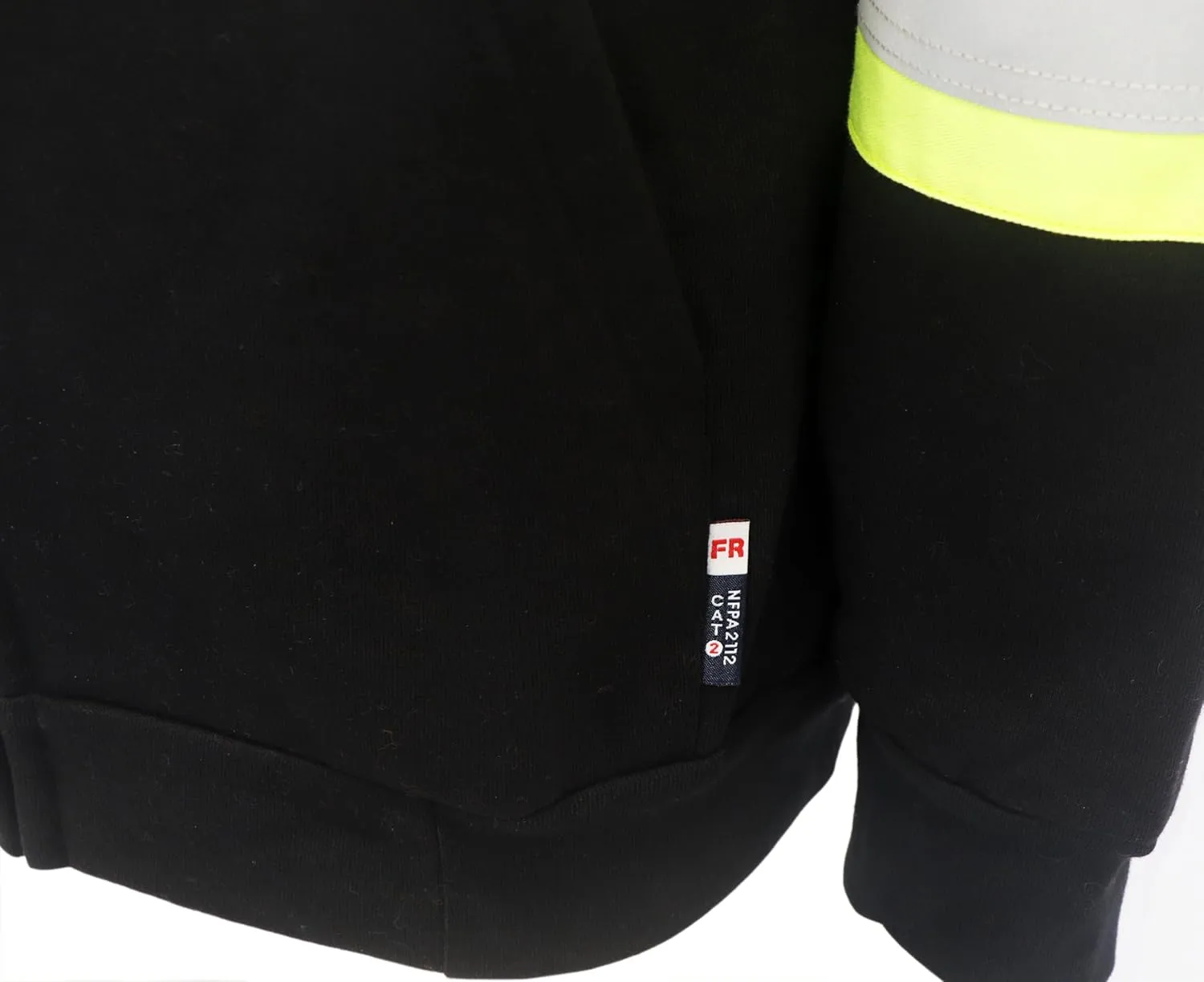 BOCOMAL FR Hoodies High Visibility 14oz Fleece Heavyweight Hi-vis Jackets Flame Resistant Reflective Hooded Sweatshirts