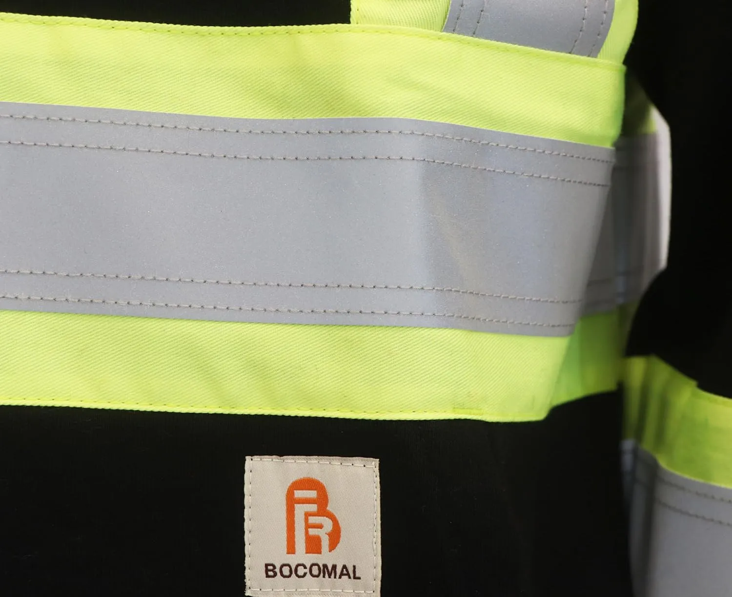 BOCOMAL FR Hoodies High Visibility 14oz Fleece Heavyweight Hi-vis Jackets Flame Resistant Reflective Hooded Sweatshirts