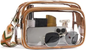 BOSTANTEN Clear Bag for Women Stadium Approved Clear Bags Small Crossbody Purse Trendy for Concerts Sports Events