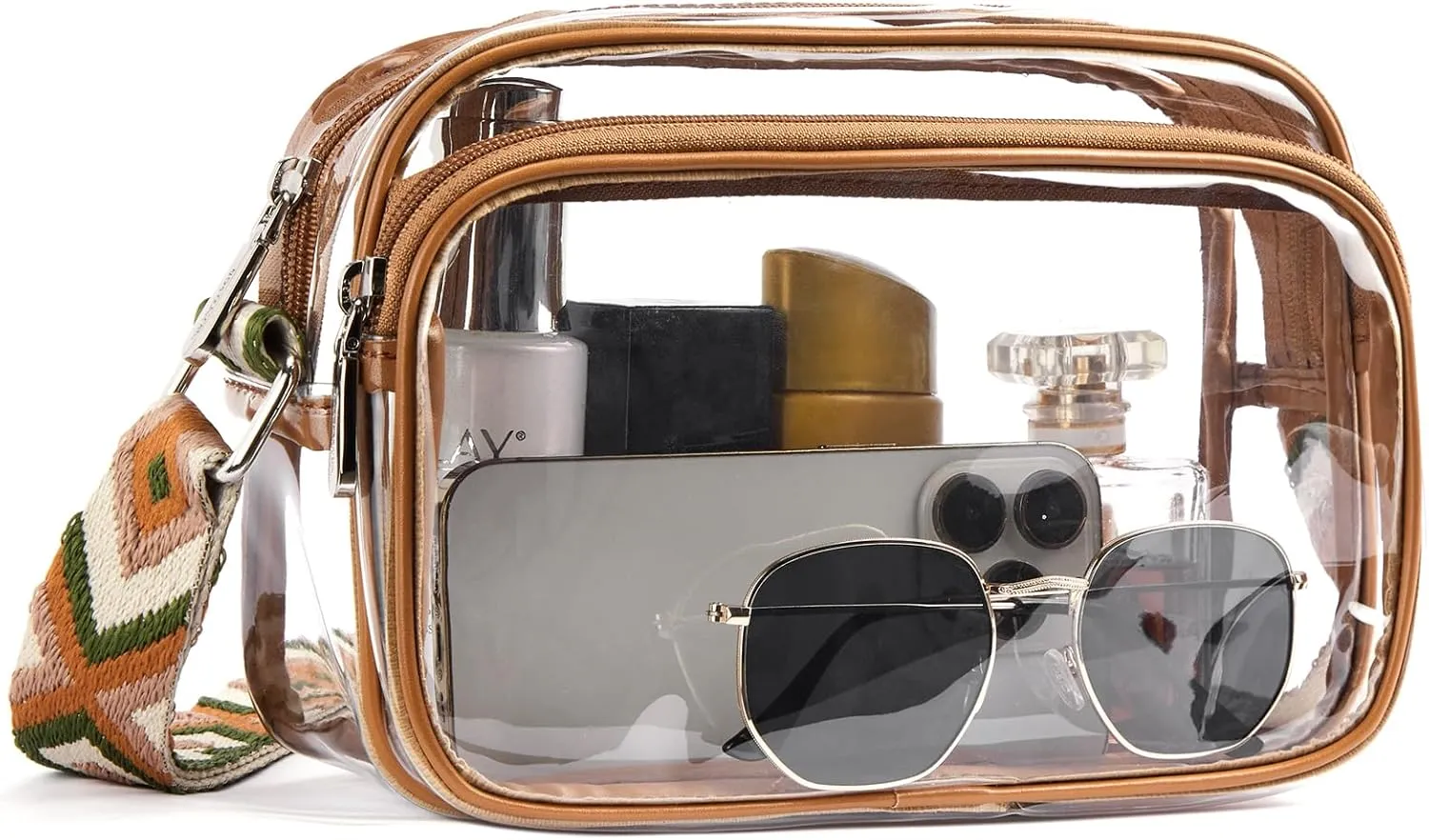 BOSTANTEN Clear Bag for Women Stadium Approved Clear Bags Small Crossbody Purse Trendy for Concerts Sports Events