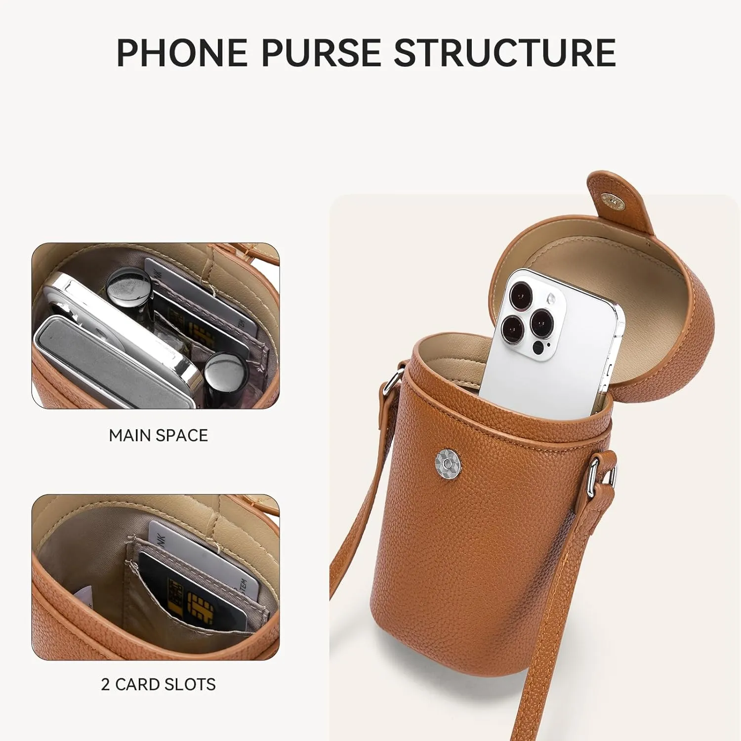 BOSTANTEN Mini Bucket Crossbody Bags for Women Vegan Leather Small Shoulder Bag with Adjustable Strap