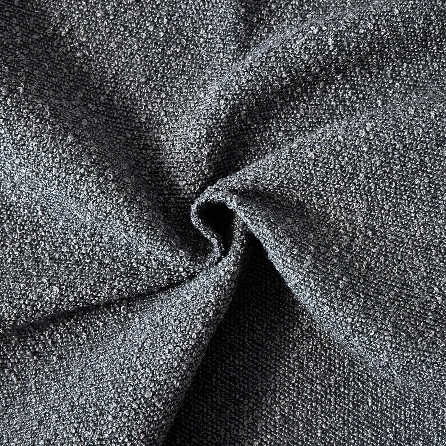 Boucle Decorative Throw Pillow Covers for Couch Set of 2, 18x18 inches, Charcoal