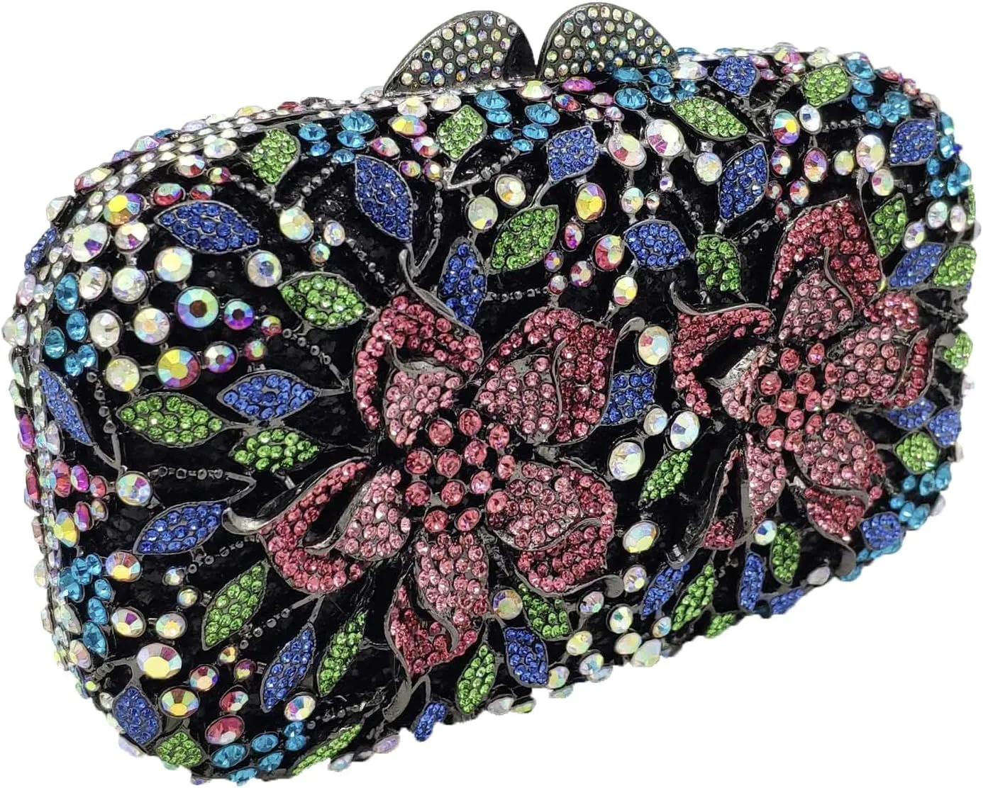 Boutique De FGG Flowers Women Crystal Clutch Purses Evening Minaudiere Bags Wedding Party Bridal Rhinestones Handbags,Mini