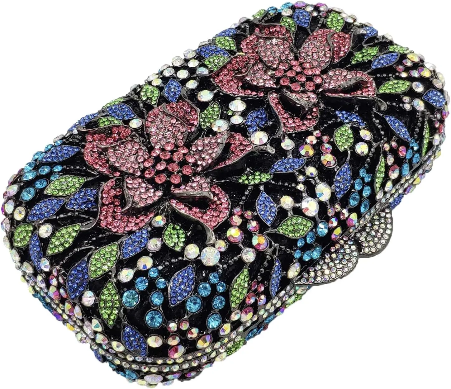 Boutique De FGG Flowers Women Crystal Clutch Purses Evening Minaudiere Bags Wedding Party Bridal Rhinestones Handbags,Mini