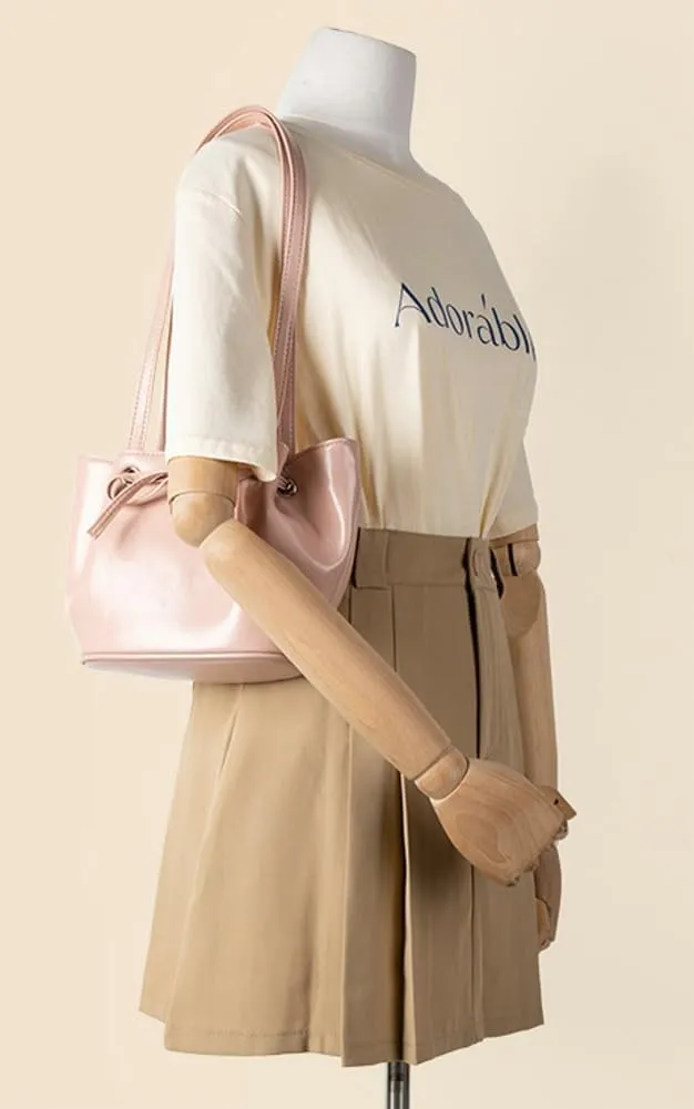 Bow Detail PU Bucket Bag for Women, Summer Trendy Underarm Shoulder Purse, Elegant & Unique Crossbody Handbag