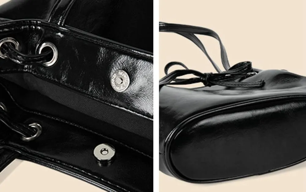 Bow Detail PU Bucket Bag for Women, Summer Trendy Underarm Shoulder Purse, Elegant & Unique Crossbody Handbag