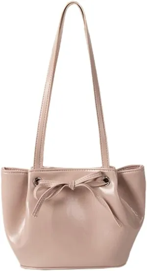 Bow Detail PU Bucket Bag for Women, Summer Trendy Underarm Shoulder Purse, Elegant & Unique Crossbody Handbag