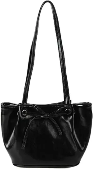 Bow Detail PU Bucket Bag for Women, Summer Trendy Underarm Shoulder Purse, Elegant & Unique Crossbody Handbag