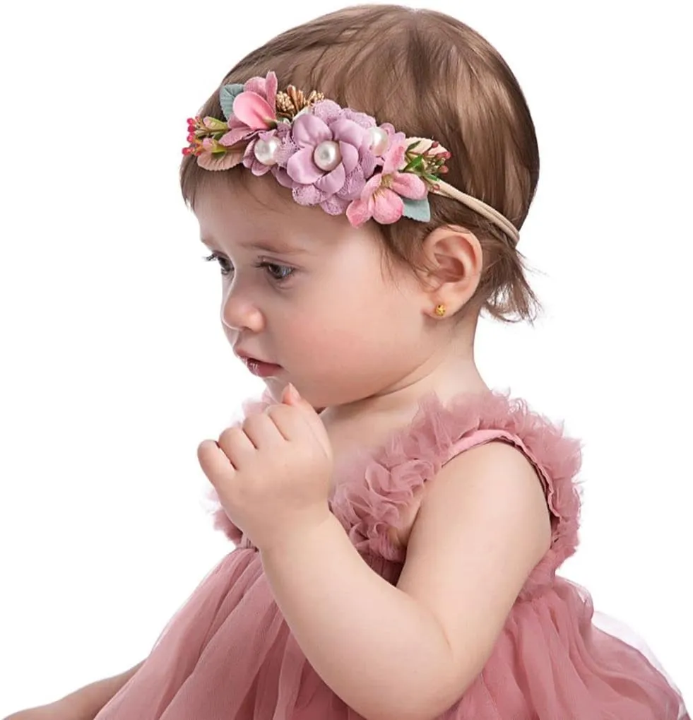 Bow Dream Baby Girls Toddler Tutu Dress Infant Tulle Dress Party Princess Dress with Flower Headband Dusty Rose