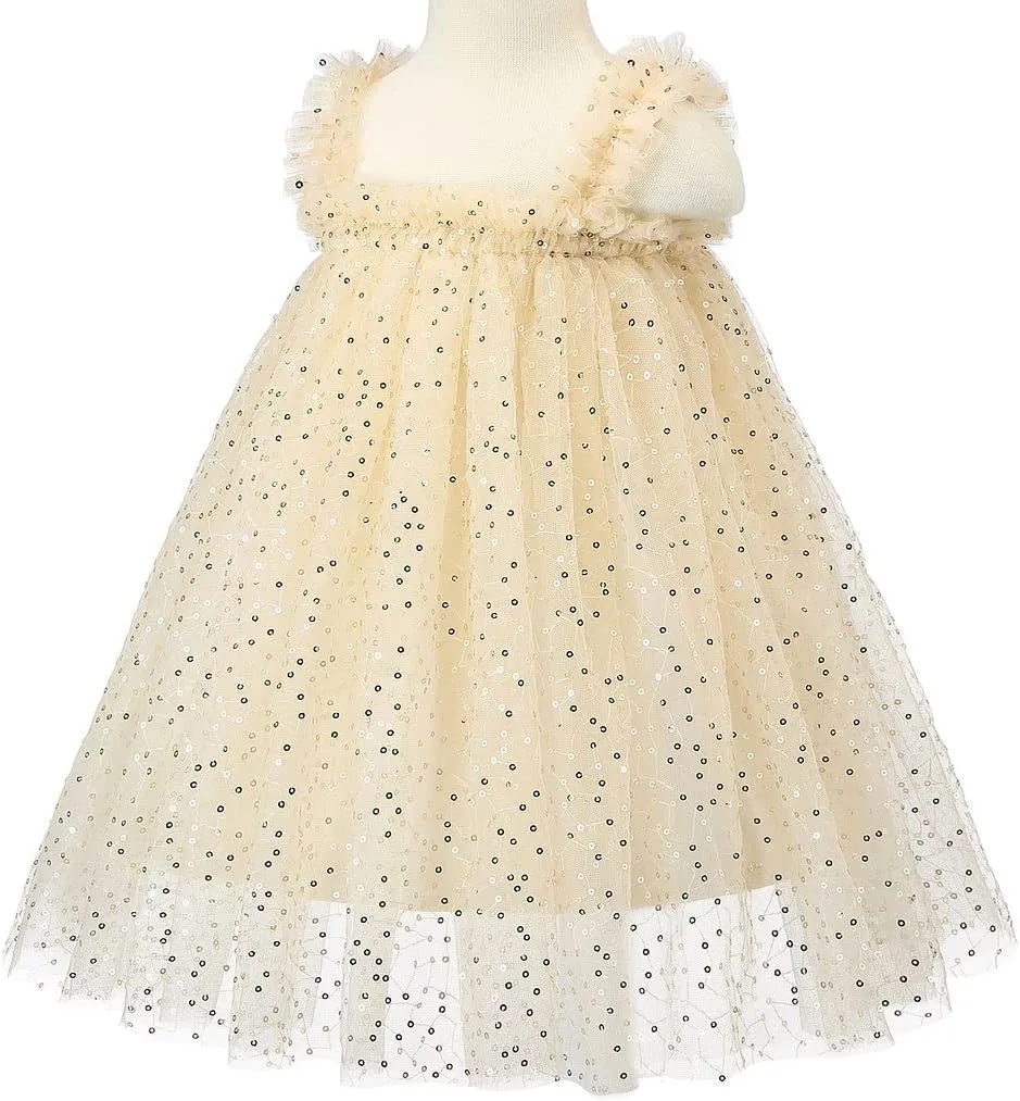 Bow Dream Baby Girls Toddler Tutu Dress Infant Tulle Dress Party Princess Dress with Flower Headband Dusty Rose