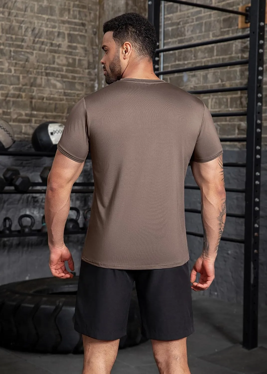Boyzn Men's Reflective Stripe & Perforated Breathable T-Shirt - Moisture Wicking Quick Dry Gym Shirt for Running, Basketball