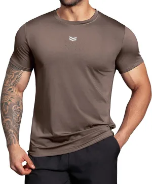 Boyzn Men's Reflective Stripe & Perforated Breathable T-Shirt - Moisture Wicking Quick Dry Gym Shirt for Running, Basketball