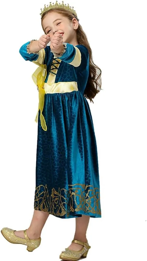Brave Princess Merida Costume Kids Dress up Costume Birthday Carnaval Party Classic Costume 5T Green
