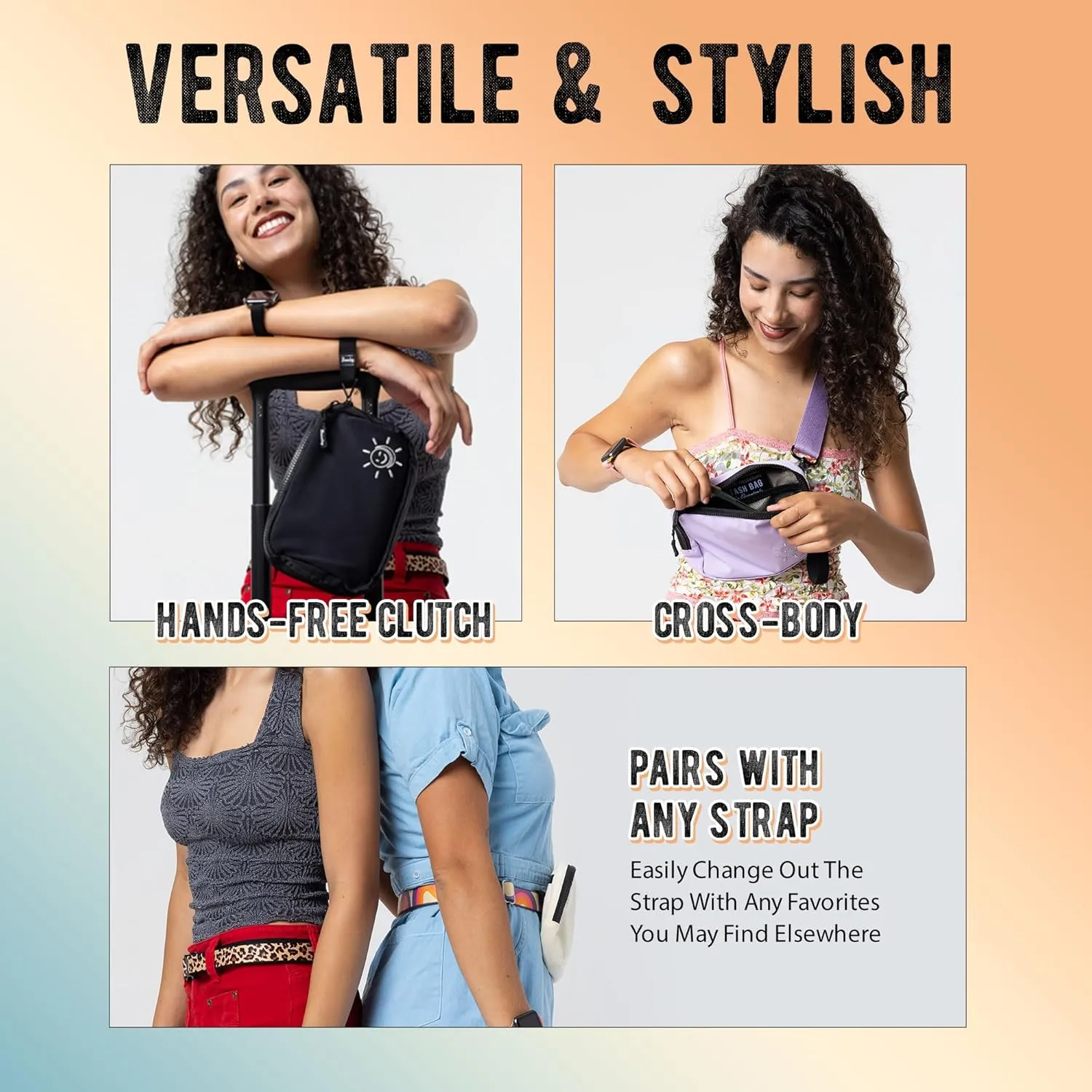 Braxley Unisex Clutch Bag & Belt Bundle - Crossbody and Fanny Pack for Men & Women - Full Length Stretch Belt Design – RFID Blocking Convertible Belt Bag | Washable and Durable