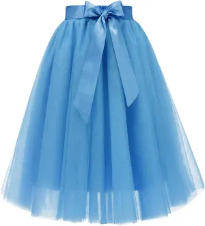 Bridesmay Women's Tulle Skirt Knee Length 6-Layered Wedding Party Homecoming Prom Dress
