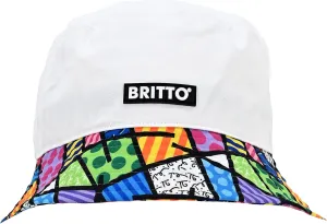 BRITTO Romero Unisex Bucket Hat, Colorful Landscape (White)