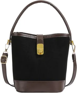 Bucket Bag for Women Classic Crossbody Purse Leather Shoulder Bag Handbag with Adjustable Strap