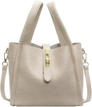 Bucket Bag for Women, Vegan Leather Bucket Bag Trendy Vintage Bucket Bag Leather Purse with Adjustable Shoulder Strap