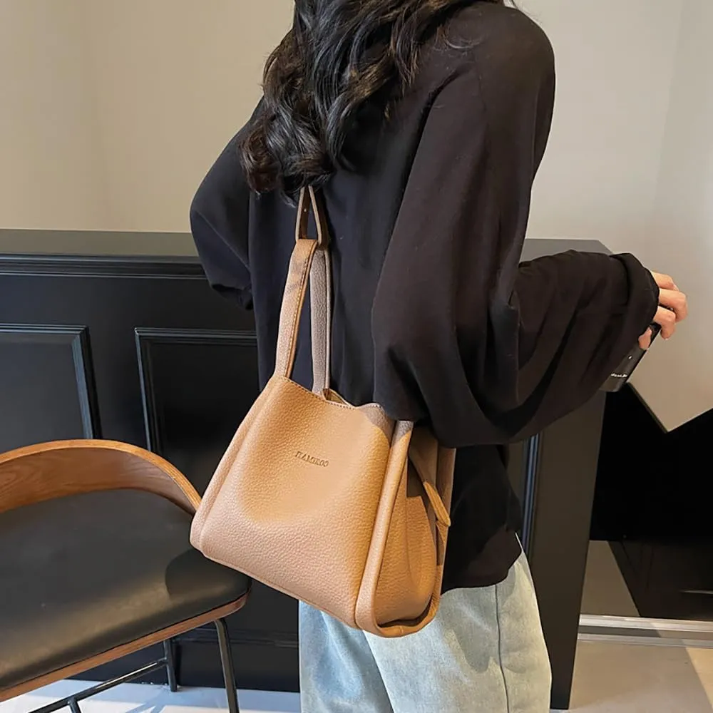 Bucket Bag for Women Vintage Bucket Purse Leather Bucket Tote Purse, Vintage Shoulder Bucket Bag for Women