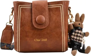 Bucket Bag For Women Vintage Crossbody Bag With Adjustable Wider Strap Small Shoulder Bags Pu Leather Fashion Retro
