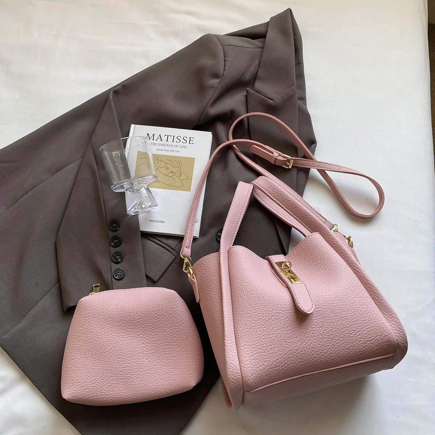 Bucket Bag for Women,Trendy Bucket Crossbody Bag Small Vintage Elegant Tote Bag Women's Shoulder Handbags Cluth Purse