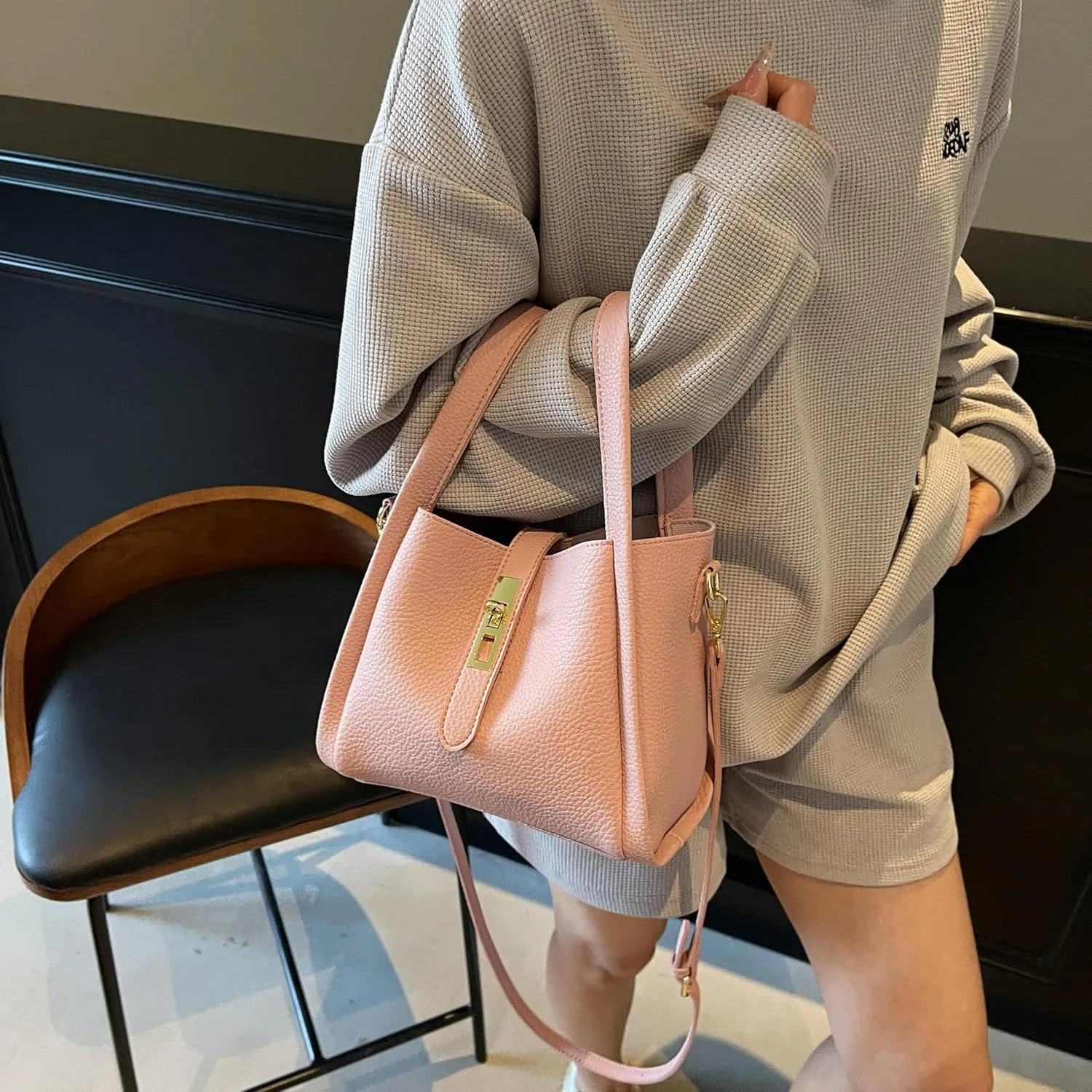 Bucket Bag for Women,Trendy Bucket Crossbody Bag Small Vintage Elegant Tote Bag Women's Shoulder Handbags Cluth Purse