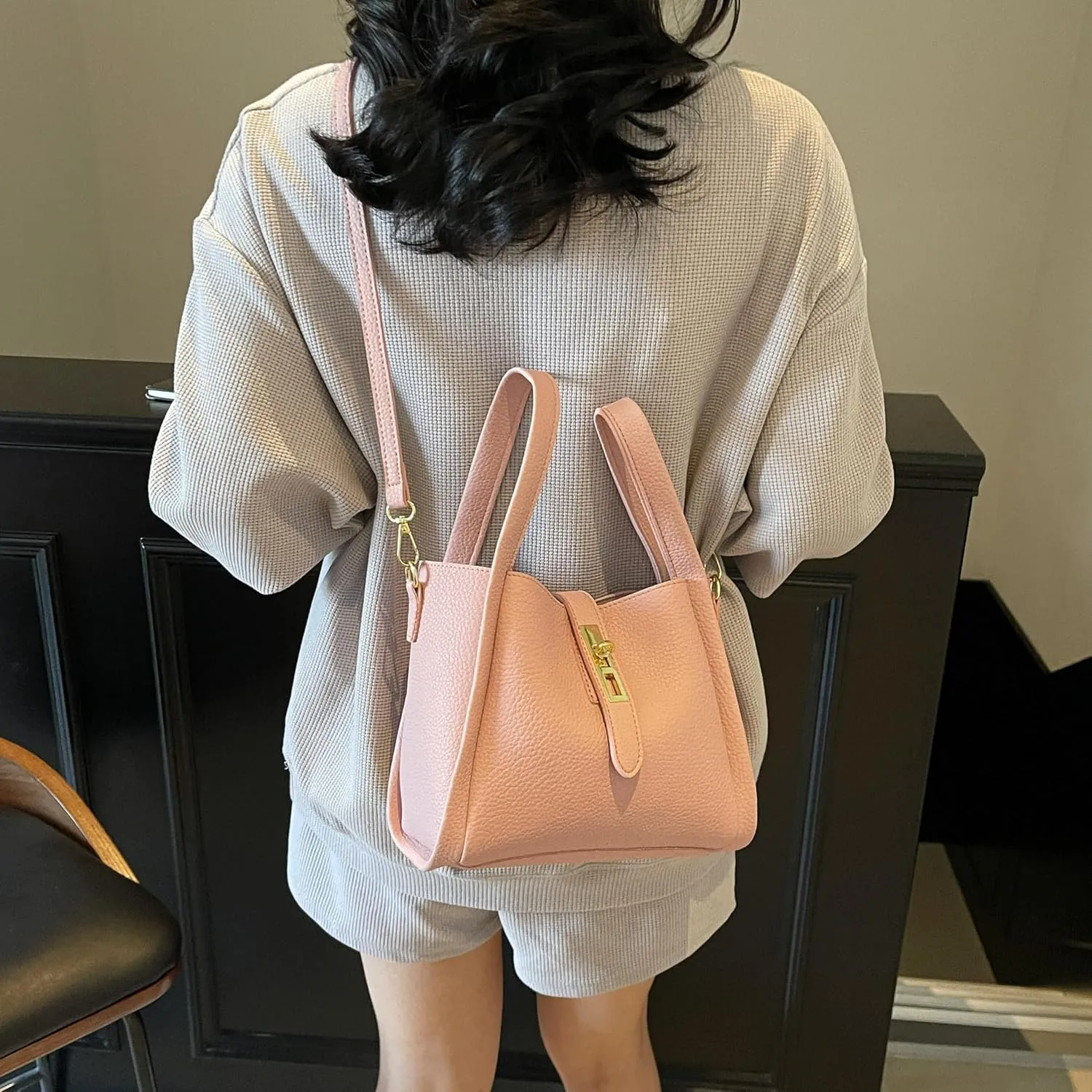 Bucket Bag for Women,Trendy Bucket Crossbody Bag Small Vintage Elegant Tote Bag Women's Shoulder Handbags Cluth Purse