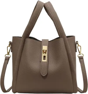 Bucket Bags for Women - Leather Crossbody Bucket Purse Small Handbag Trendy Vintage Shoulder Bag with Small Purse
