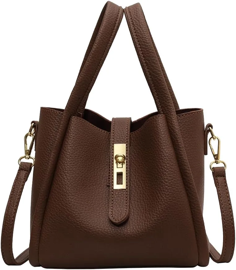 Bucket Bags for Women Vegan Leather Tote Bag Small Handbag Top Handle Bag Trendy Stachel Bag Crossbody Purse
