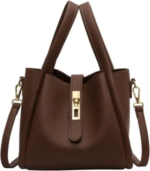 Bucket Bags for Women Vegan Leather Tote Bag Small Handbag Top Handle Bag Trendy Stachel Bag Crossbody Purse
