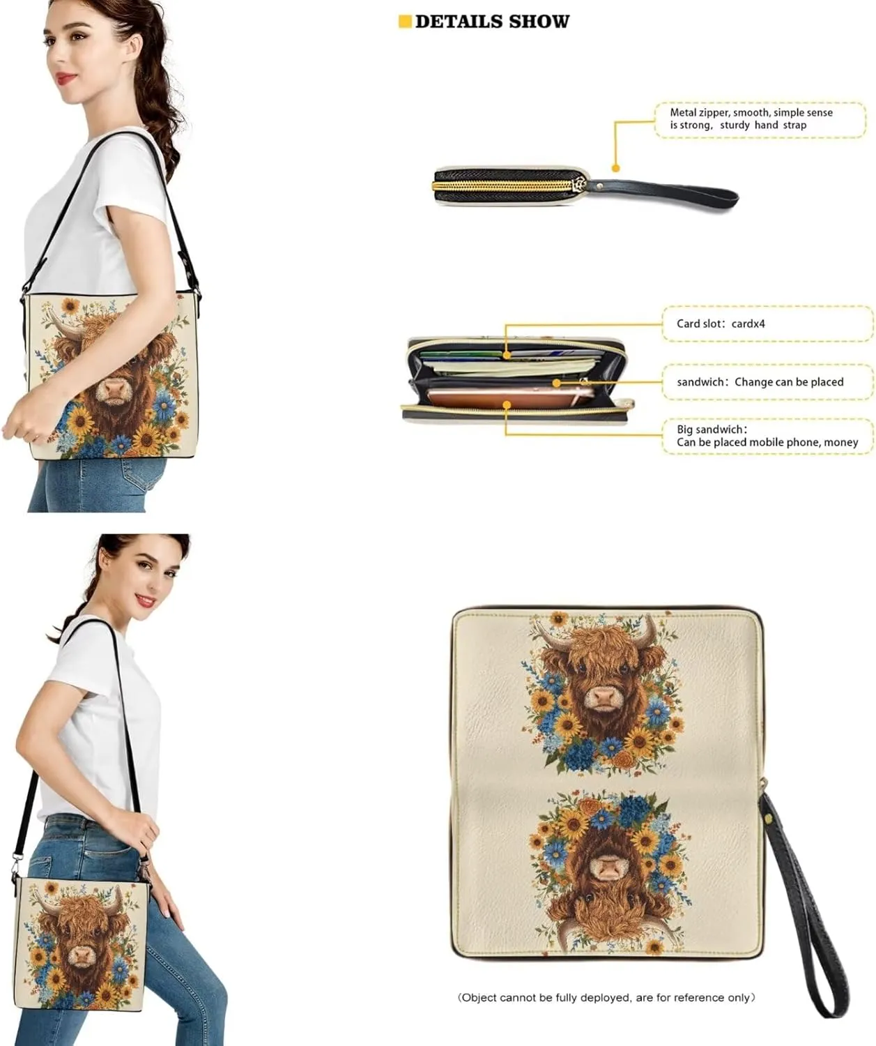 Bucket Crossbody Bag Set for Women Lady, Leather Purse and Wallet Set Large Bucket Bag with Wallet