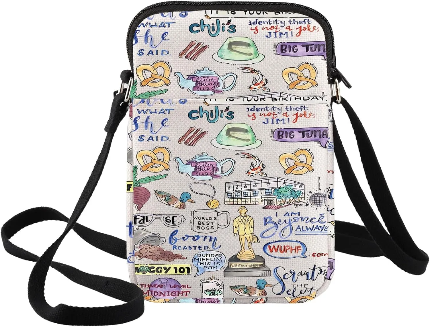 BWKTOP Michael And Dwight Fans Crossbody Bag - Office Themed Gift - Adjustable Shoulder Bag