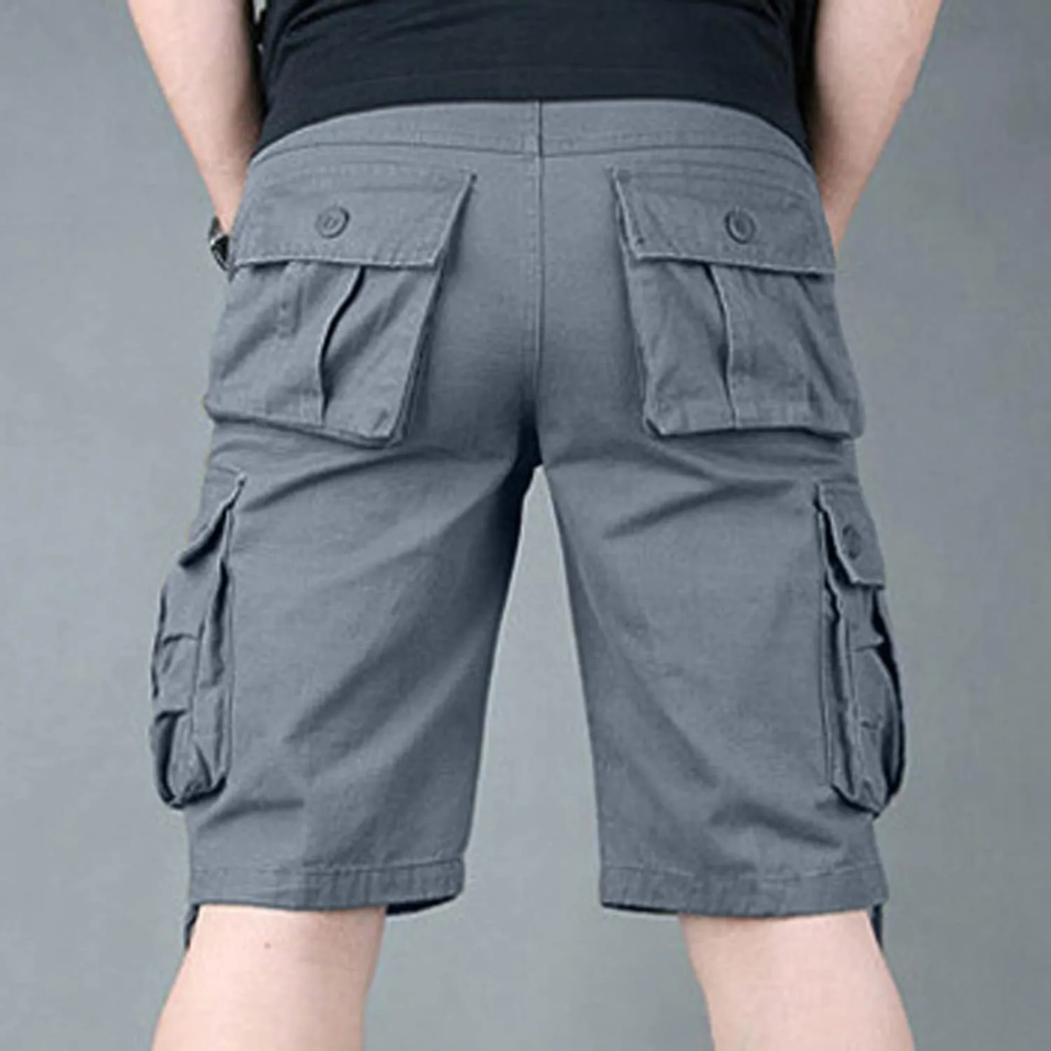Cargo Shorts for Men Stretch Waist Multi Pocket Causal Tooling Shorts Outdoor Sport Regular Fit Cotton Hiking Shorts