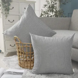 CARRIE HOME Black White Farmhouse Striped Pillow Covers 18x18 Set of 2 Black and White Farmhouse Decor Pillows for Sofa Bedroom and Chair