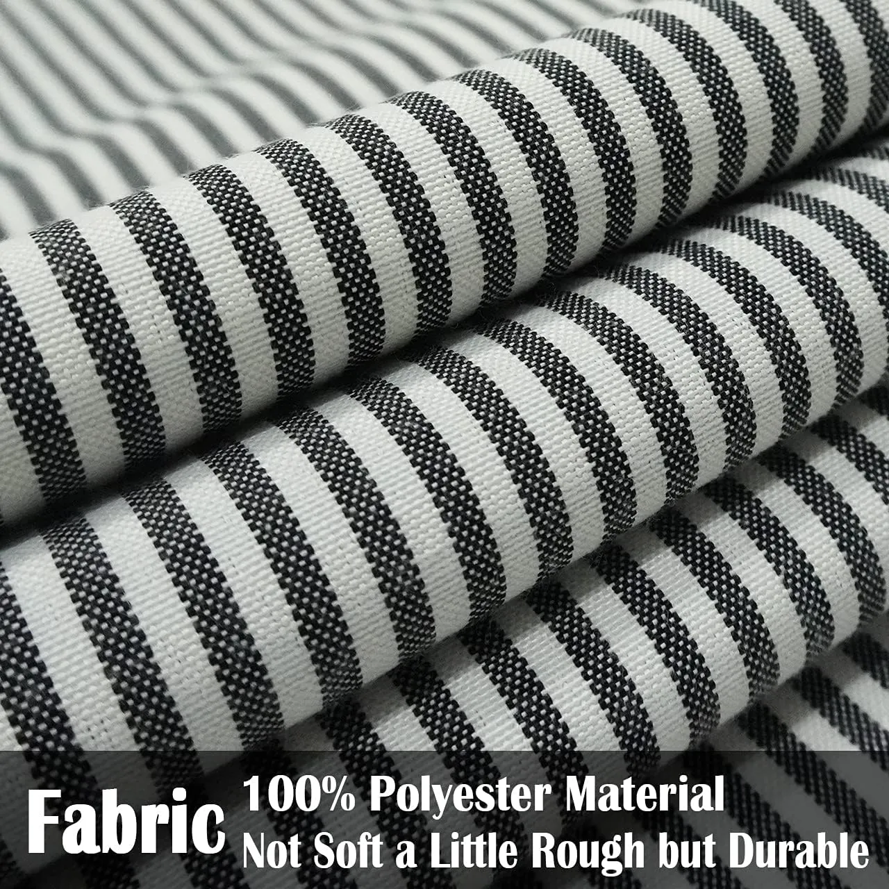 CARRIE HOME Black White Farmhouse Striped Pillow Covers 18x18 Set of 2 Black and White Farmhouse Decor Pillows for Sofa Bedroom and Chair