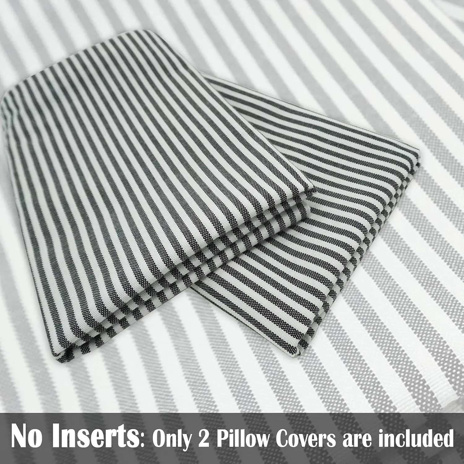 CARRIE HOME Black White Farmhouse Striped Pillow Covers 18x18 Set of 2 Black and White Farmhouse Decor Pillows for Sofa Bedroom and Chair