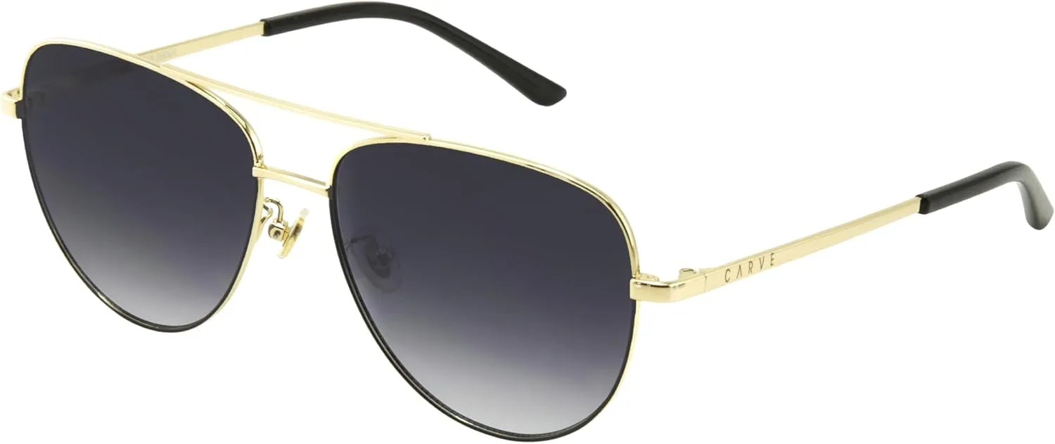 CARVE Solana Sunglasses - Lightweight Metal Frame with Timeless Aviator Style