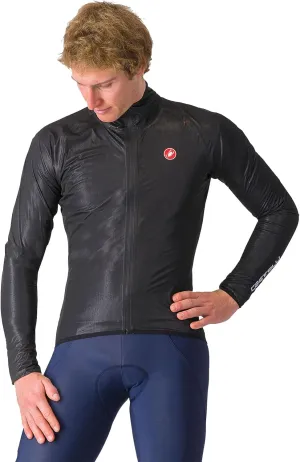 CASTELLI Men’s Squall Shell Jacket, Full Waterproof, Windproof Lightweight Reflective Jacket for Road Cycling & Gravel Biking