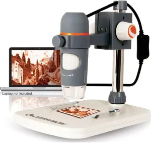 Celestron 44308 Handheld Digital Microscope Pro, 20x-200x Magnification, Grey/White