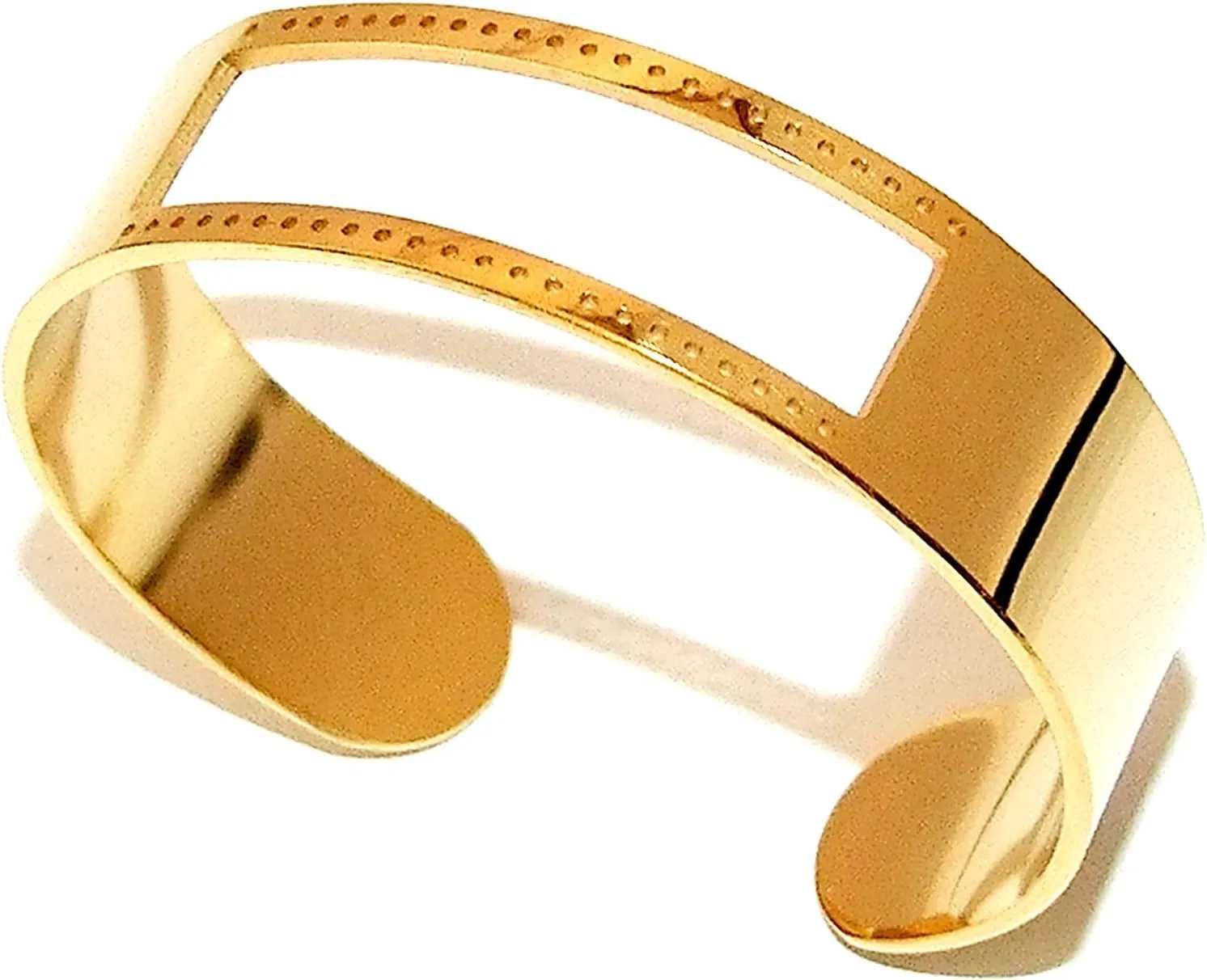 Centerline Adjustable Beadable Cuff Bracelet – 5-1/2” x 5/8” Cuff – Holds 7 Rows of Size 11 Delicas – Gold Plated – Create Wearable Art with Custom Designs