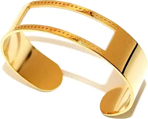 Centerline Adjustable Beadable Cuff Bracelet – 5-1/2” x 5/8” Cuff – Holds 7 Rows of Size 11 Delicas – Gold Plated – Create Wearable Art with Custom Designs