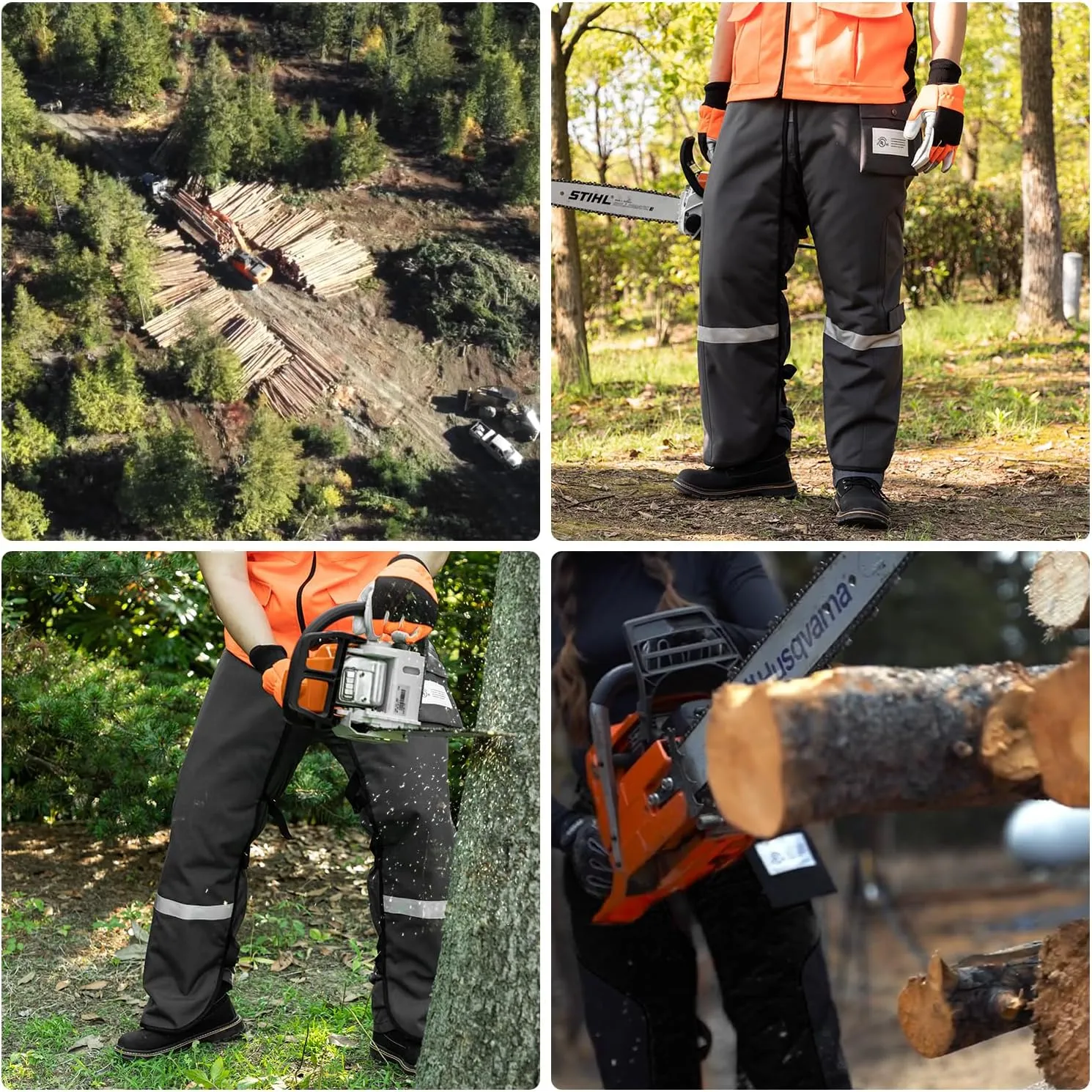 Chainsaw Chaps Technical 8 Layers Chainsaw Pants Class B for Chainsaw Users