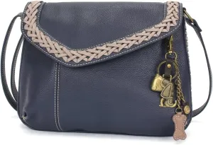 CHALA Braided Boho Crossbody Bag with Metal Keychain -Ink