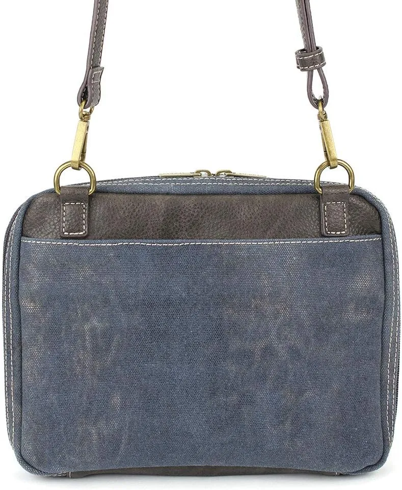 Chala Origami Xbody Crossbody Bag w/Metal Keychain - Dog Blue