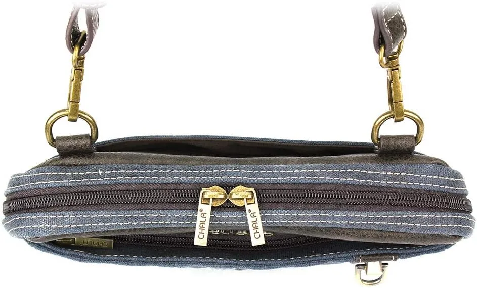 Chala Origami Xbody Crossbody Bag w/Metal Keychain - Dog Blue