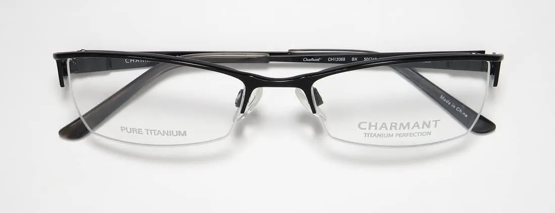 CHARMANT 12068 Womens/Ladies Cat Eye Half-rim Titanium Flexible Hinges Eyeglasses/Glasses