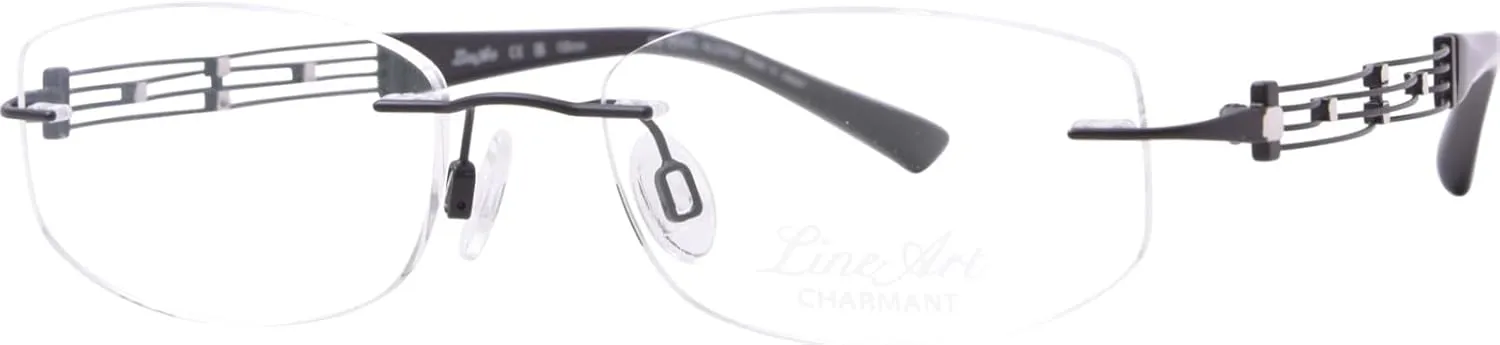 Charmant Line Art Women's Eyeglasses XL2012 XL/2012 BK Black Optical Frame 51mm
