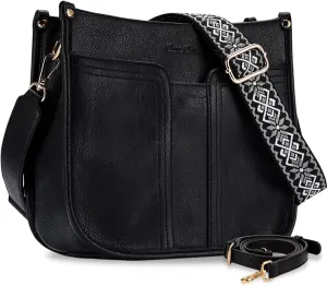 Chase Chic Crossbody Bags for Women, Vegan Leather Hobo Handbags Trendy Ladies Shoulder Bag Purse with 2 Adjustable Straps