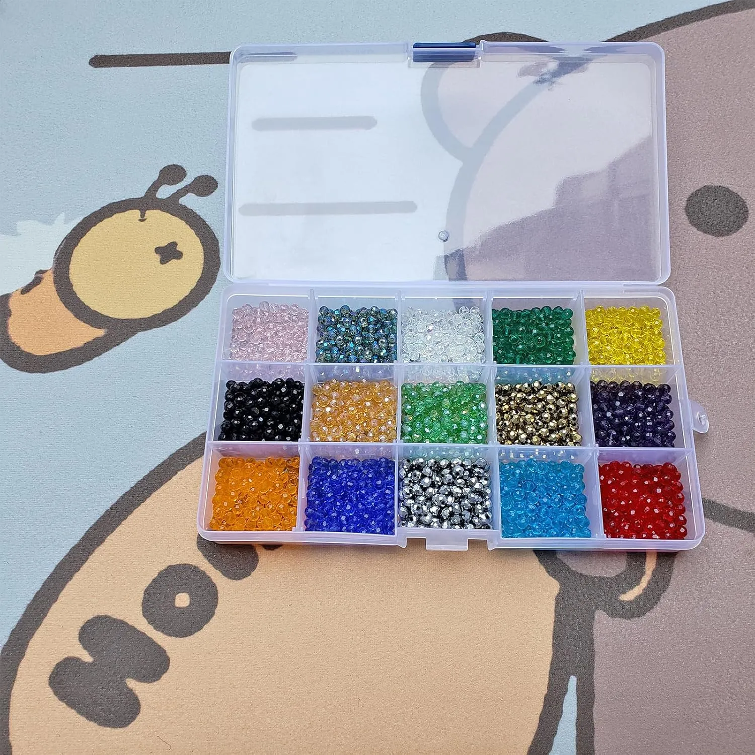 Chengmu 4mm Rondelle Glass Beads for Jewelry Making, Faceted Briolette Crystal Spacer Beads for Bracelets Necklaces Earring, 1605pcs
