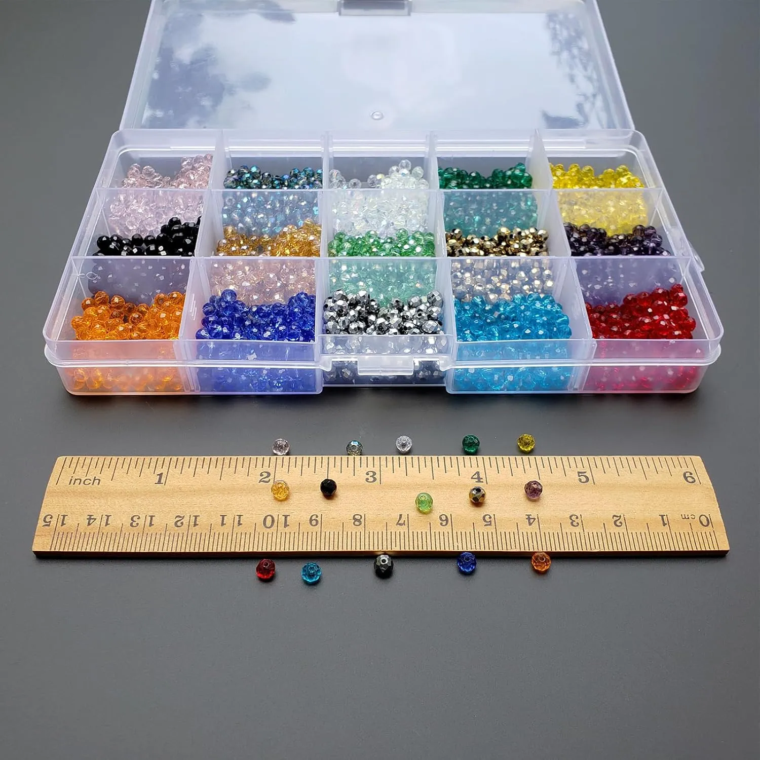 Chengmu 4mm Rondelle Glass Beads for Jewelry Making, Faceted Briolette Crystal Spacer Beads for Bracelets Necklaces Earring, 1605pcs